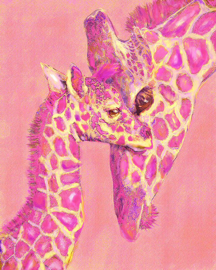 Giraffe Shades- Pink Digital Art by Jane Schnetlage
