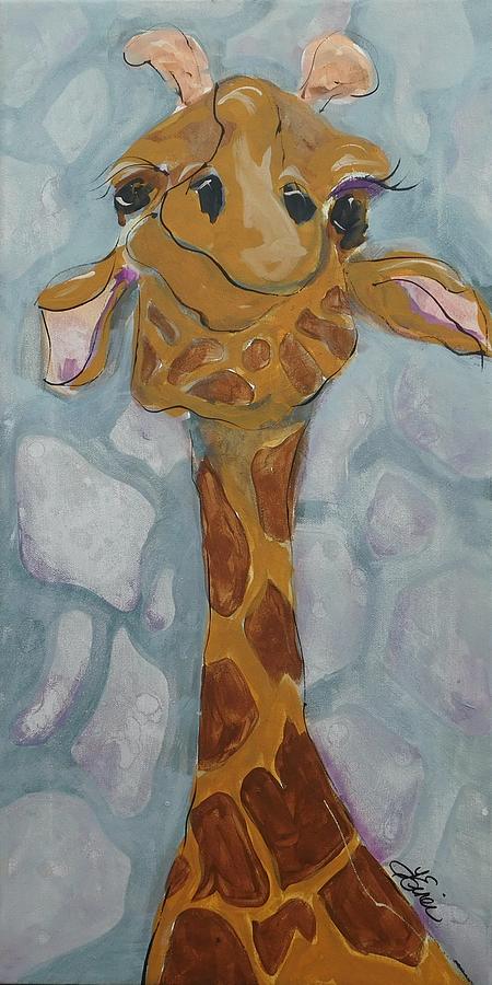 Giraffe Short Painting by Terri Einer