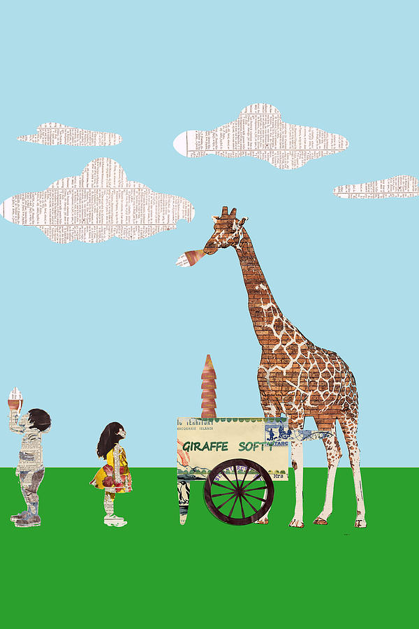 Fantasy Digital Art - Giraffe Softy by Keshava Shukla