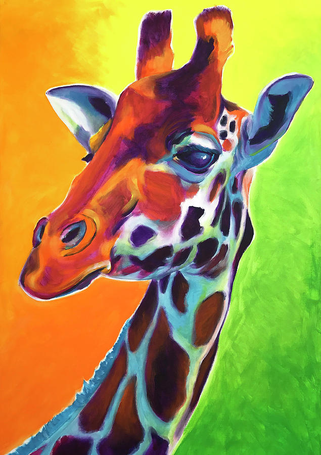 Wildlife Painting - Giraffe - Summer Fling by Dawg Painter