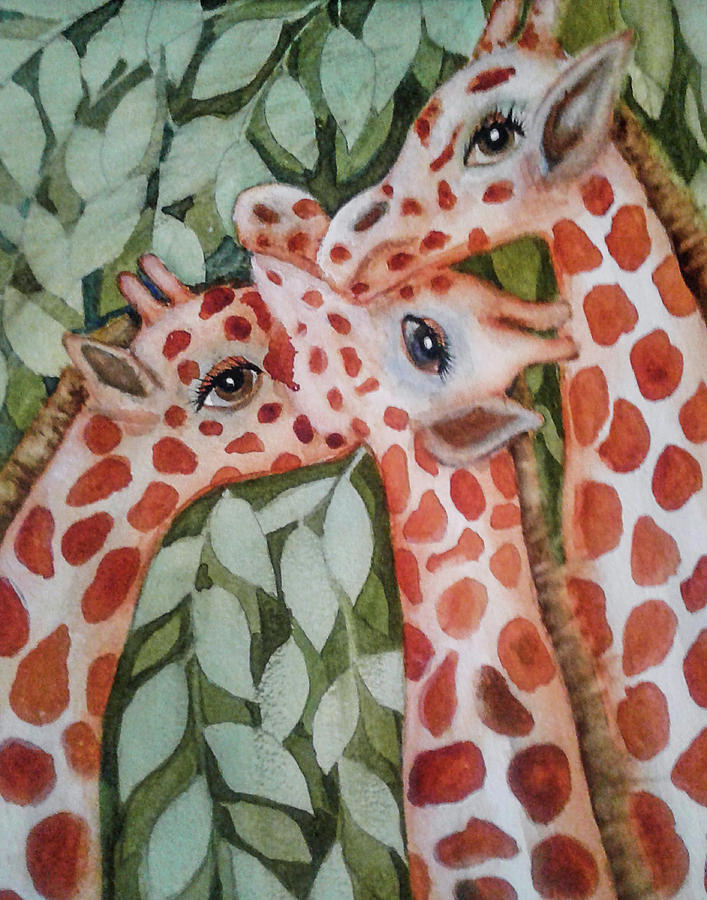 Painting Painting - Giraffe Trio By Christine Lites by Allen Sheffield Painting Painting - Giraffe Trio By Christine Lites by Allen Sheffield