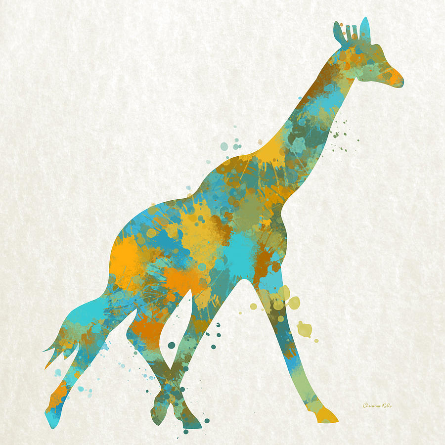 Giraffe Watercolor Art Mixed Media by Christina Rollo