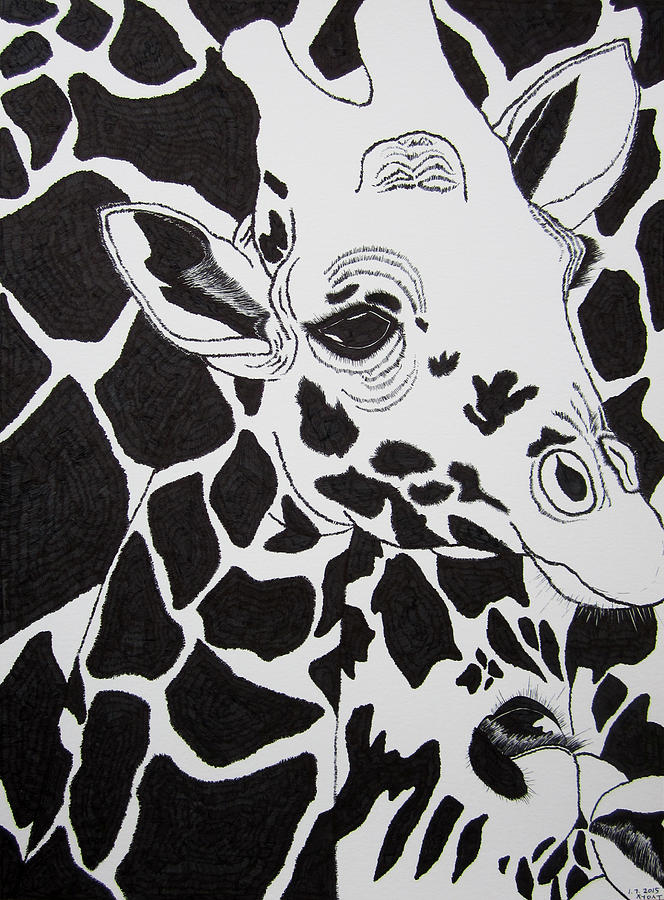 Giraffe World Drawing by Jungsu Lim