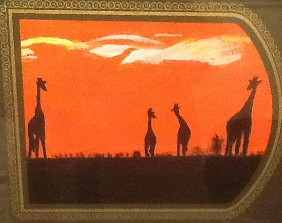Giraffes Painting by Audrey Pollitt