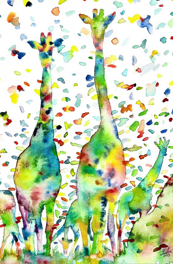 Giraffe Painting - Giraffes Galore.2 by Fabrizio Cassetta