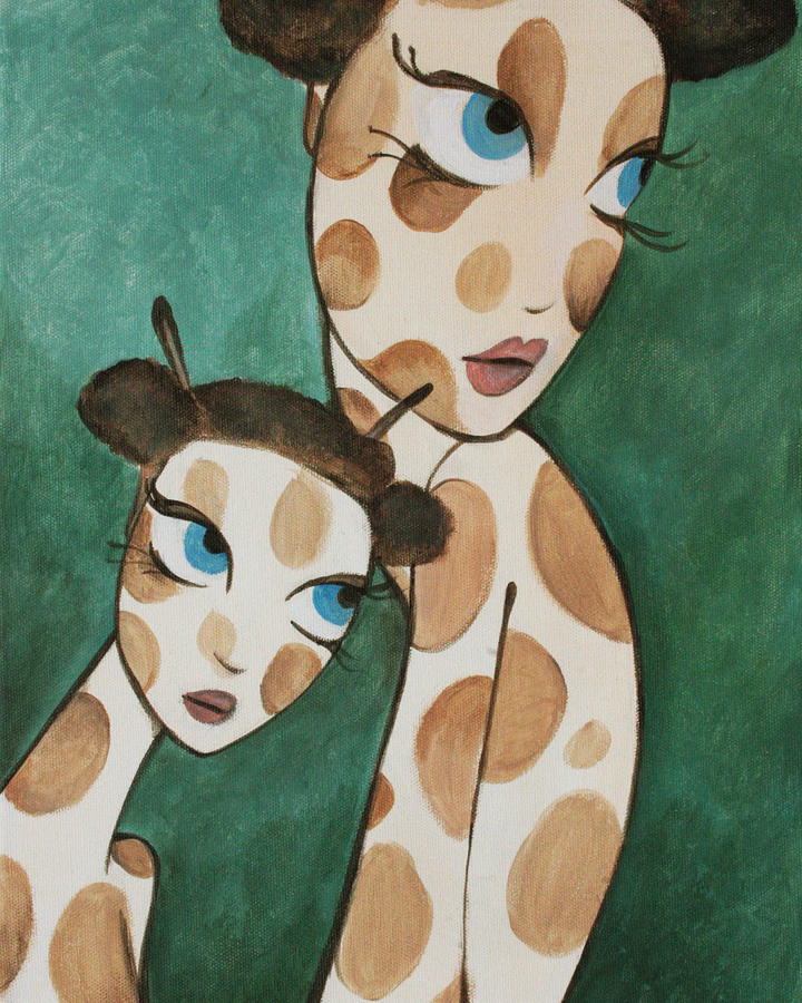 Giraffe Painting - Girafina and her Sister by Dania Piotti