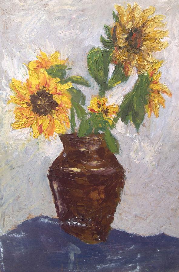 Girasoles-unfinished Painting by Justyna Pastuszka