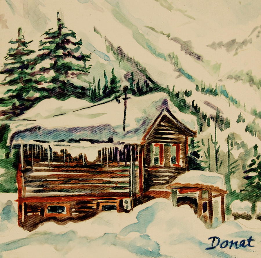 Girdwood Cabin Painting by Margaret Donat