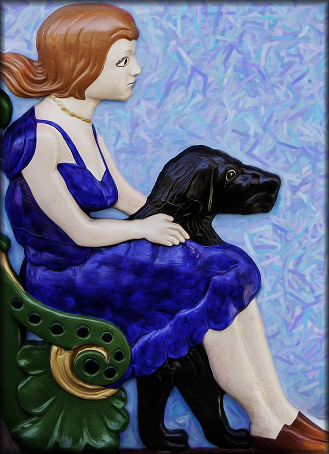 Girl And Dog Digital Art