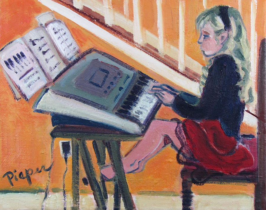 Girl at Keyboard Painting by Betty Pieper
