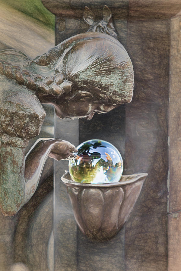 Girl at the Fountain Digital Art by John Haldane