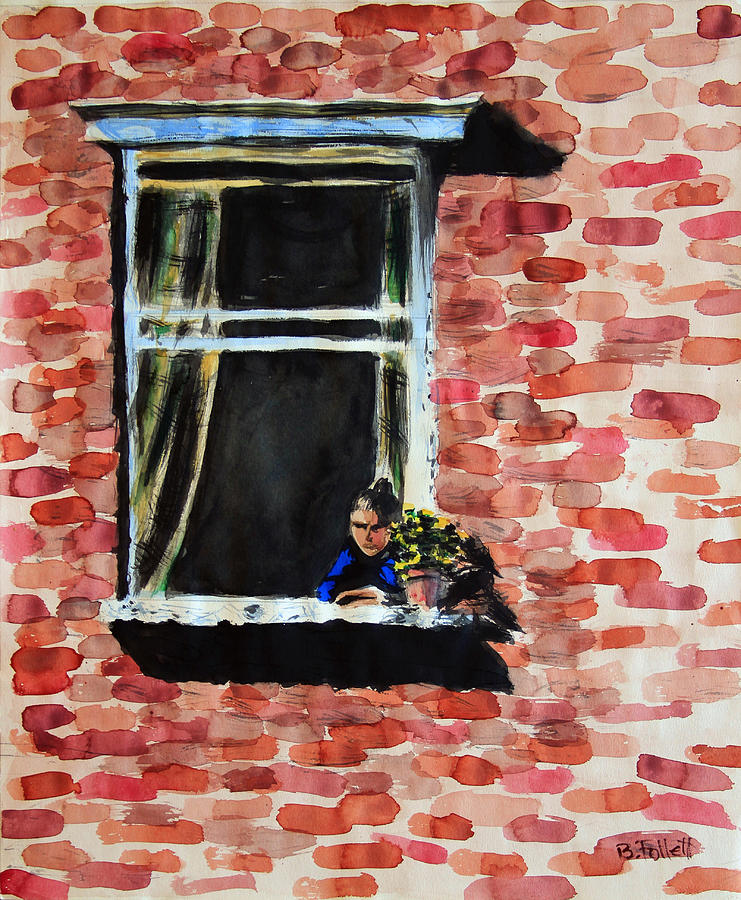 Girl at Window Painting by Bonnie Follett