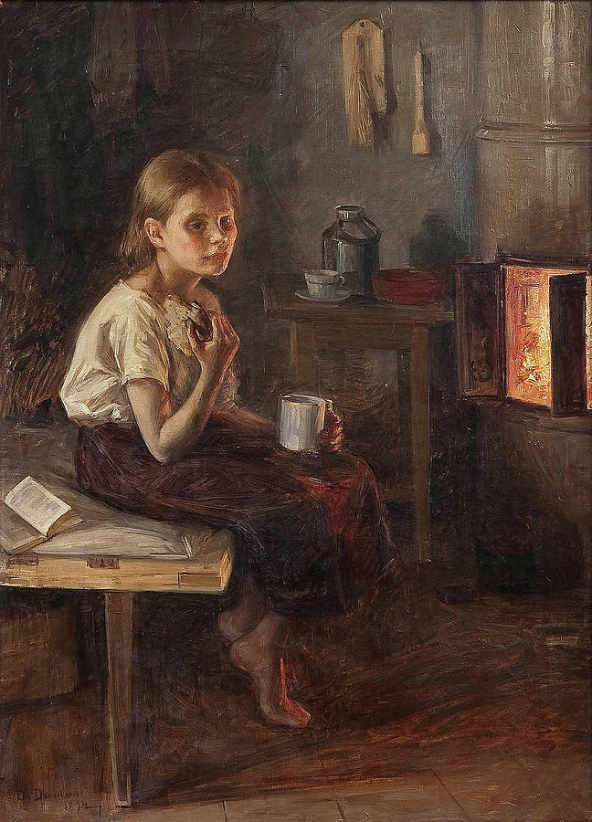 Girl By The Oven Painting