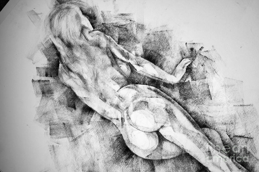 Girl classic pose live model figure drawing Drawing by Dimitar Hristov