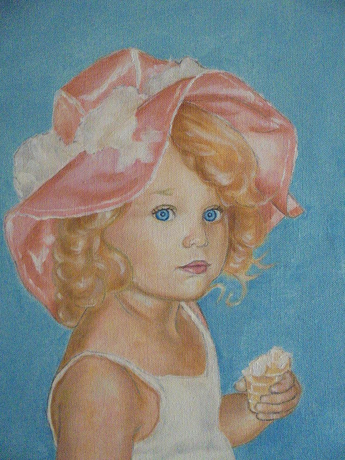 Girl Eating Ice Cream Painting By Laura Price