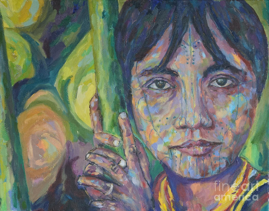 Girl in a Bamboo Forest Painting by Michael Cinnamond