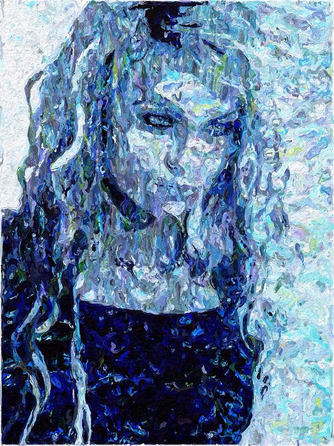 Girl in a Blue Dress Painting by Mark Taylor