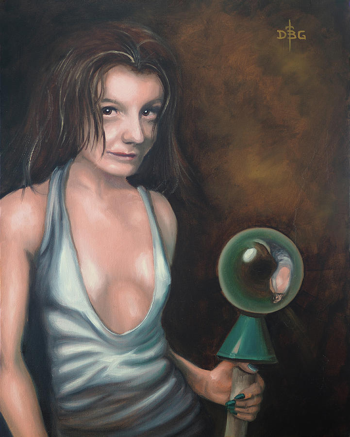 Girl in the Glass Painting by David Bader