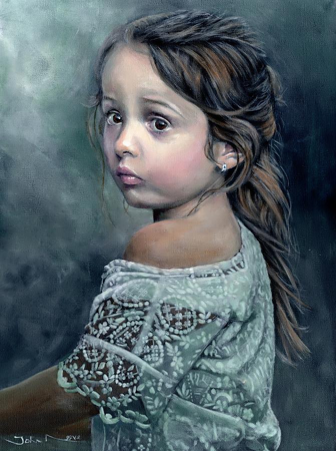 Girl in Lace Painting by John Neeve
