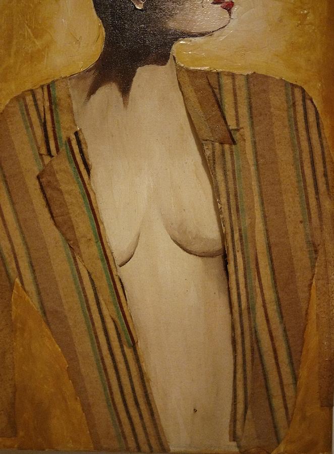 Girl In Mans Shirt Painting by Edward Longo Girl In Mans Shirt Painting by Edward Longo