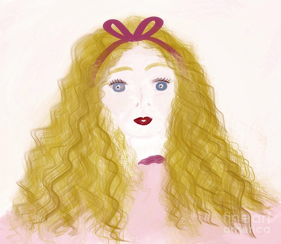 Girl In Pink Drawing by Susan Garren
