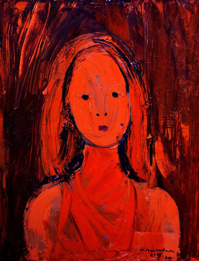 Girl in Red Painting by Iswanto - Fine Art America