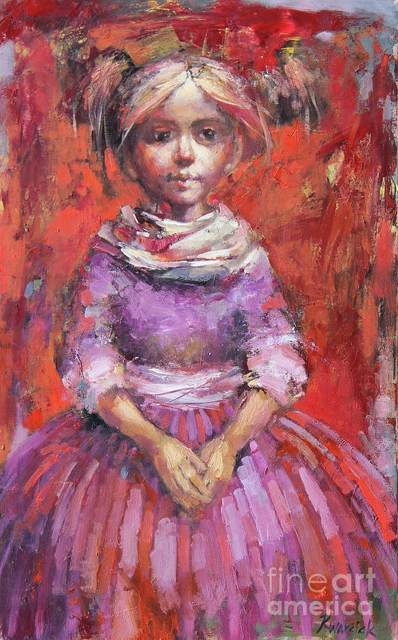 Girl in Red Painting by Michal Kwarciak - Fine Art America