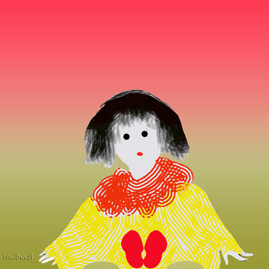 Girl in Red-Shoes Digital Art by Asok Mukhopadhyay