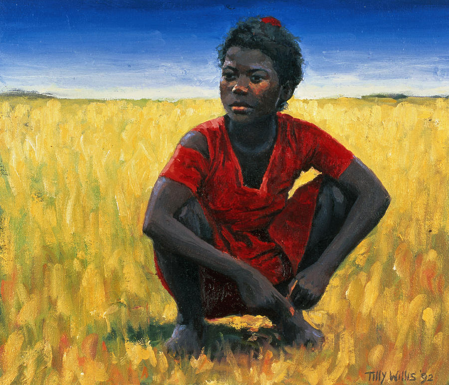 Girl in Red Painting by Tilly Willis