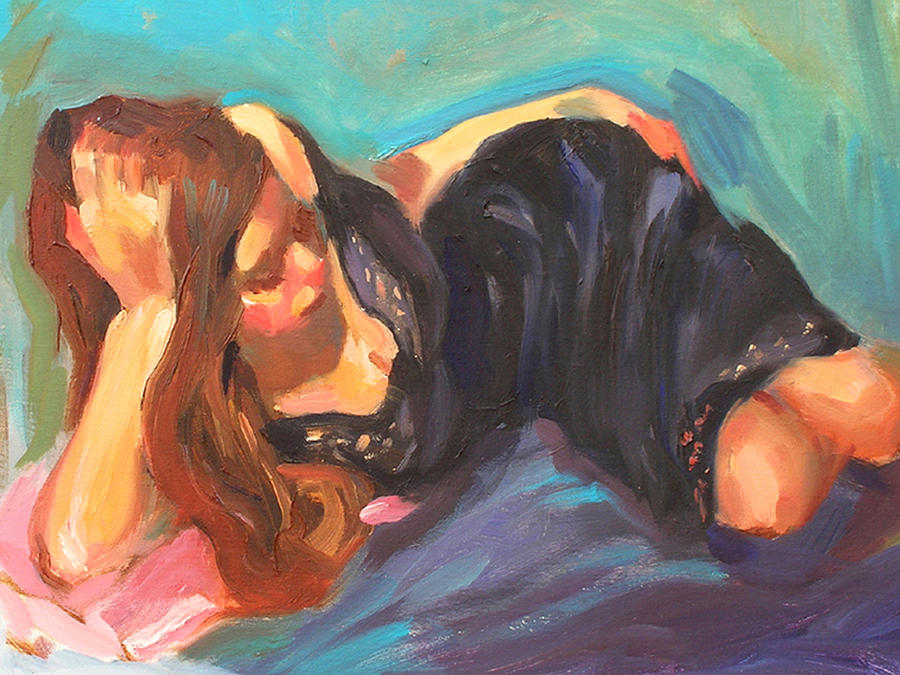 Impressionism Painting - Girl in Repose by Merle Keller