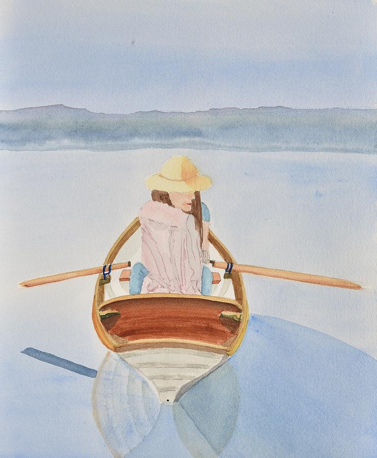 Girl in Rowboat Painting by Linda Brody
