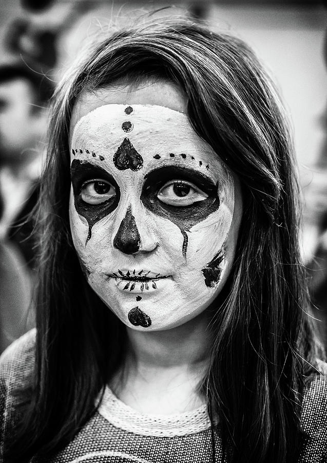 Girl in Skull Facepaint Photograph by John Williams