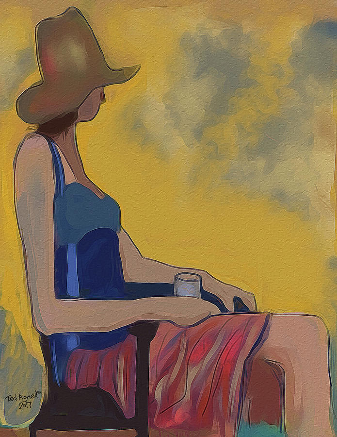 Girl In The Brown Hat Digital Art by Ted Azriel