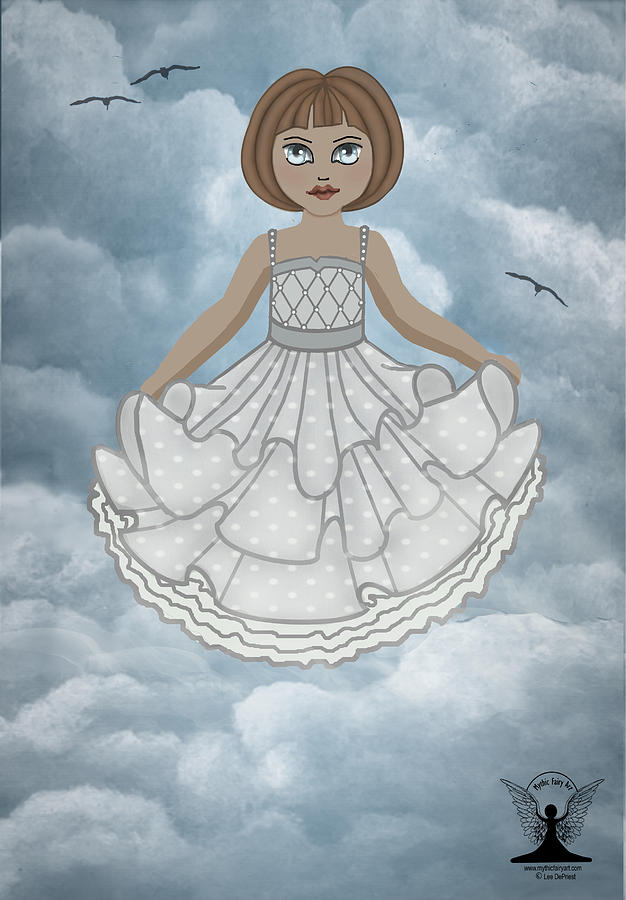 Girl In The Clouds Painting