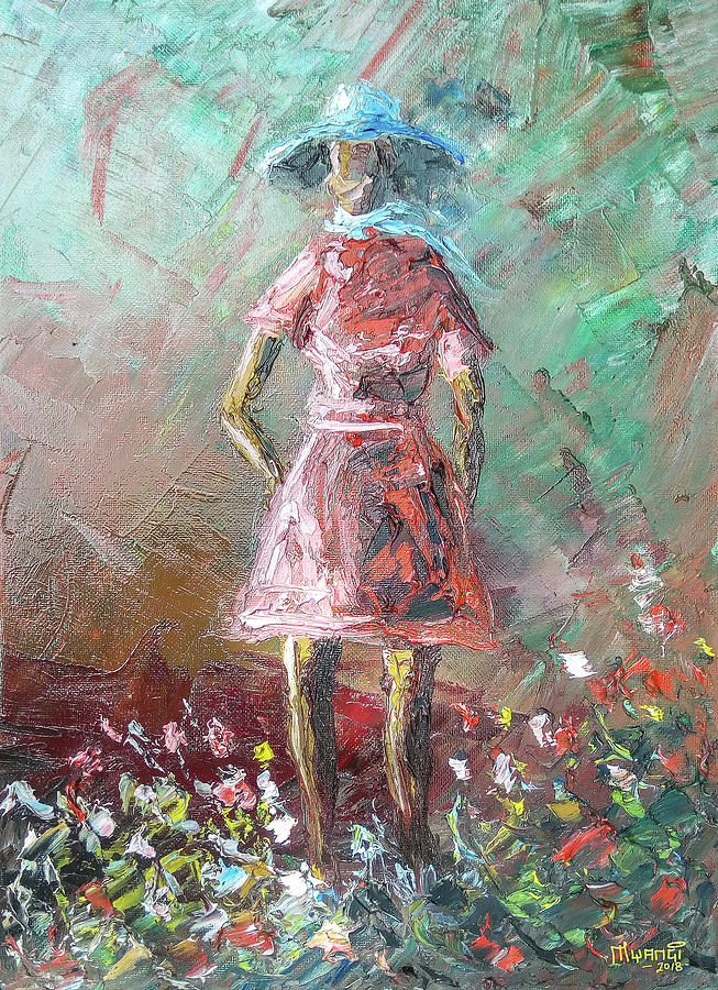 Summer Painting - Girl in the Garden by Anthony Mwangi