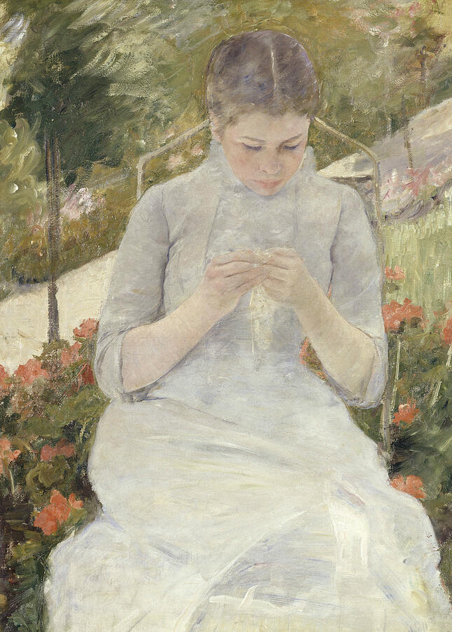 Girl in the Garden, from 1880-1882 Painting by Mary Cassatt