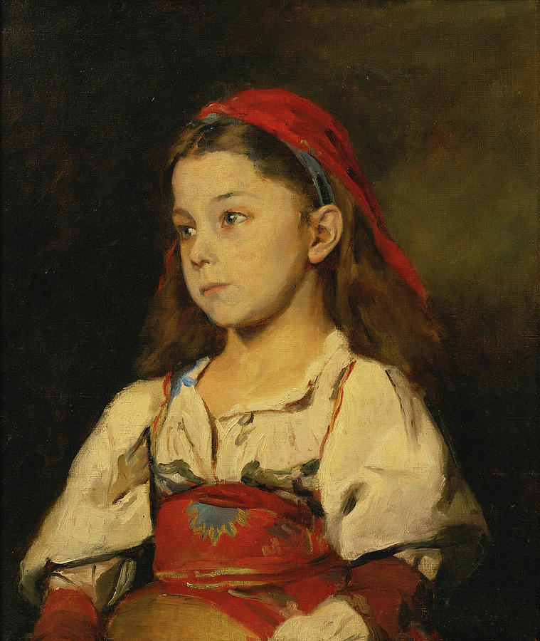 William Merritt Chase Painting - Girl in the National Dress of Normandy by William Merritt Chase