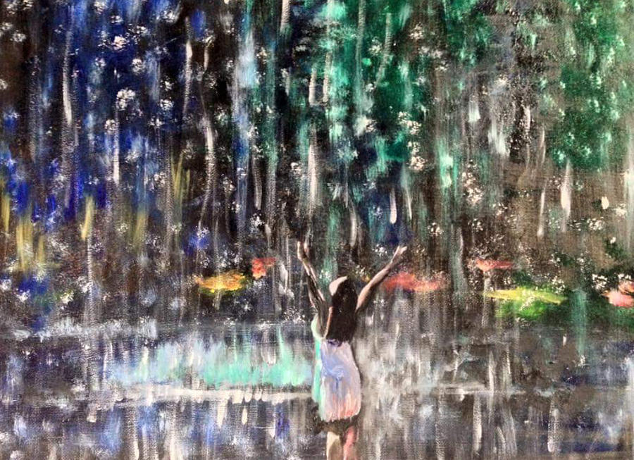 Girl In The Rain Painting by Joel Cafiero - Fine Art America