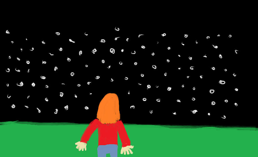 Children Digital Art - Girl in the Starry Night by Arianna