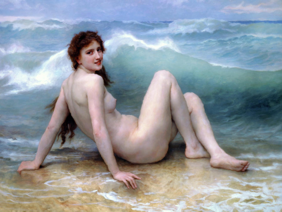 Girl In The Waves Impressionism Mixed Media by Georgiana Romanovna