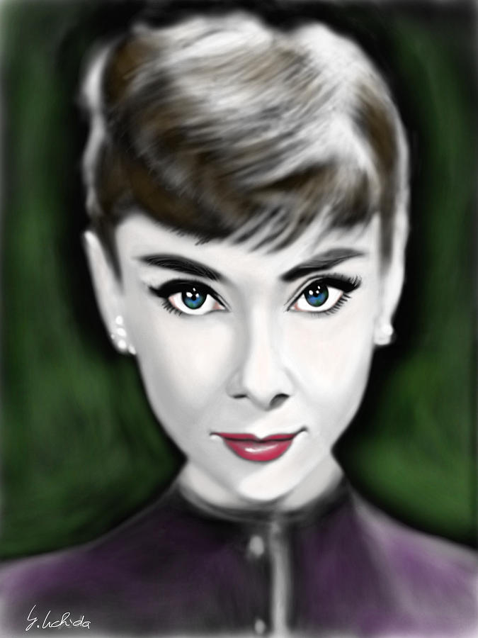 Ipad Painting - Girl No.205 Audrey Hepburn by Yoshiyuki Uchida Ipad Painting - Girl No.205 Audrey Hepburn by Yoshiyuki Uchida