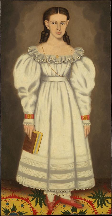 Girl of the Bangs-Phelps Family Painting by Erastus Salisbury Field