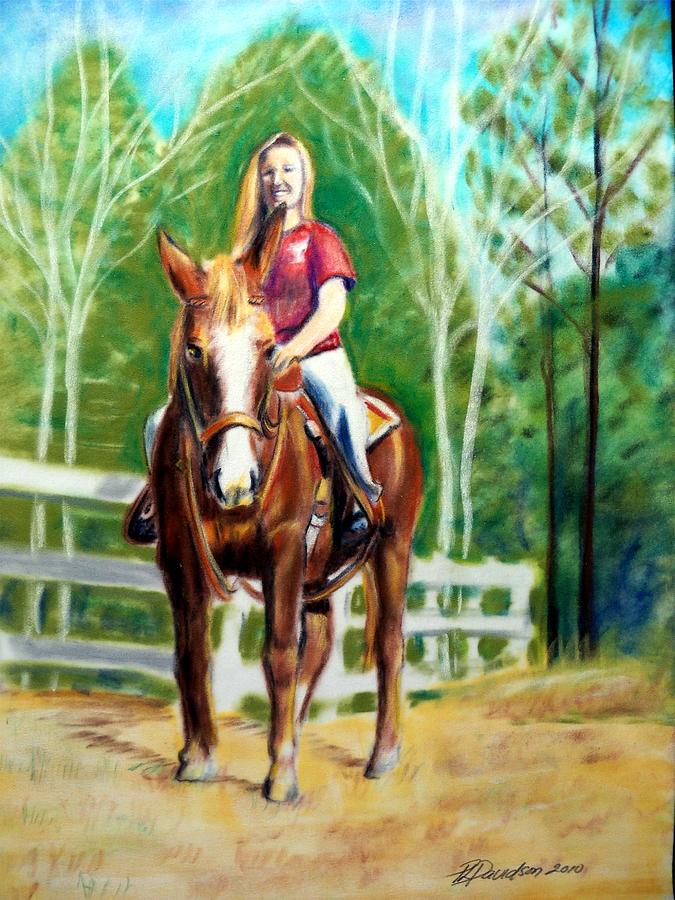 Girl On A Horse Painting by Pat Davidson