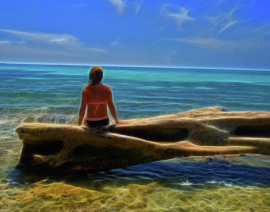 Girl on a Log Photograph by Coke Mattingly Girl on a Log Photograph by Coke Mattingly