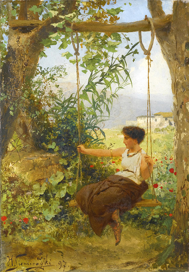 Girl on a Swing Painting by Henryk Hektor Siemiradzki