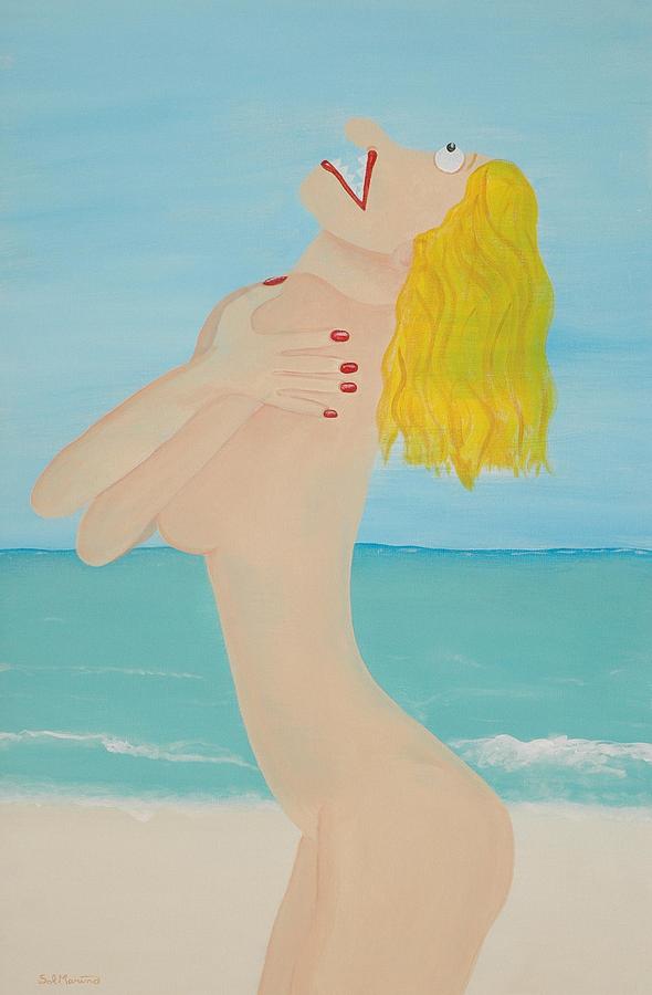Beach Painting - Girl On Beach by Sal Marino