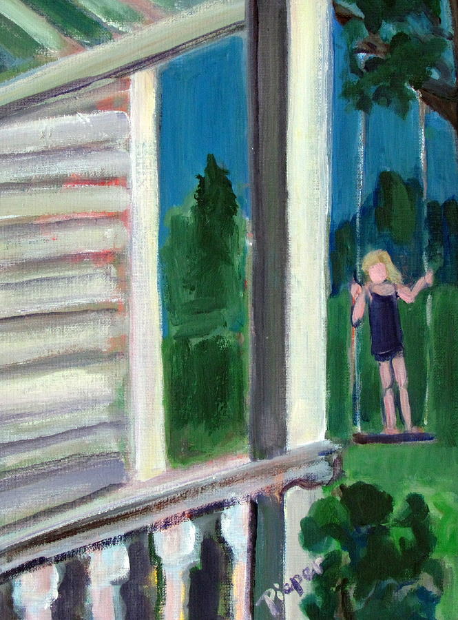 Girl on Swing Painting by Betty Pieper