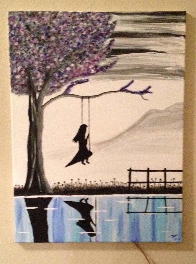 Girl on swing Painting by Dee Witt - Fine Art America