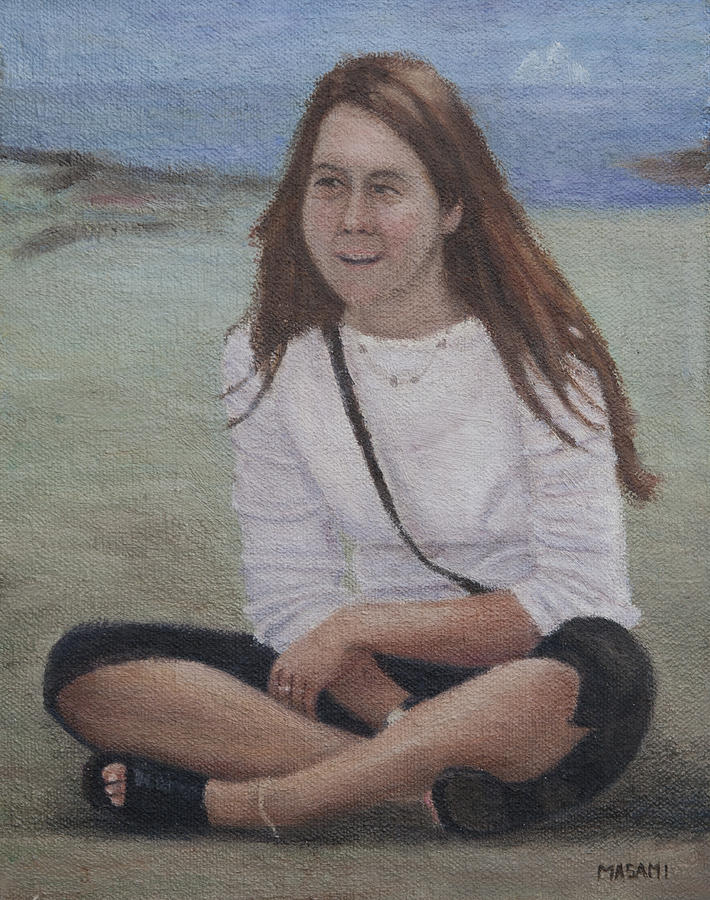 Girl On The Beach Painting by Masami Iida