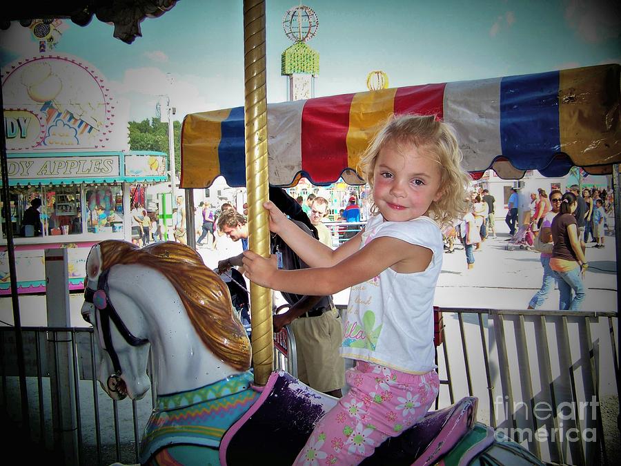 Girl on the Merry-Go-Round Photograph by Shirley Moravec